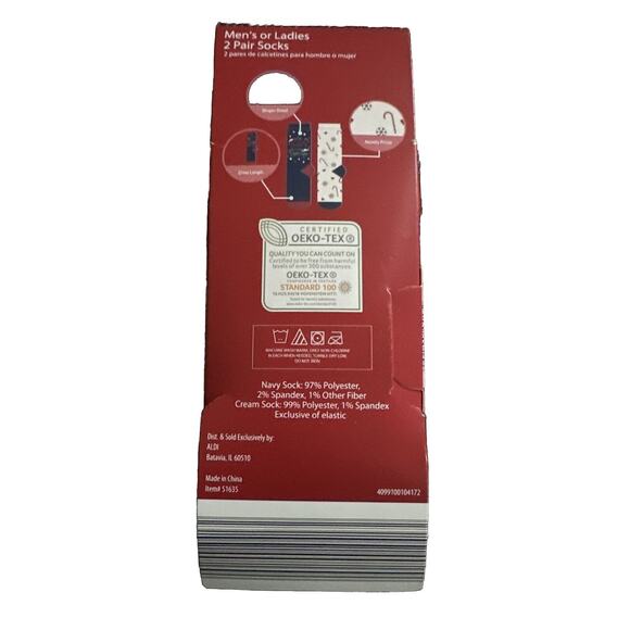 Holiday Novelty Socks Merry Moments Ladies 2 Pair Size 4-10 Dear Santa NWT - Picture 6 of 6